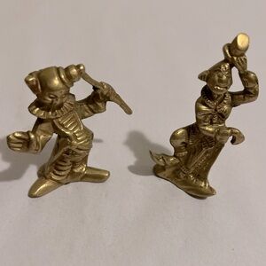 METAL FIGURINES SET CLOWNS CIRCUS BRASS VTG KINDER SURPRISE MINIATURES INDIA